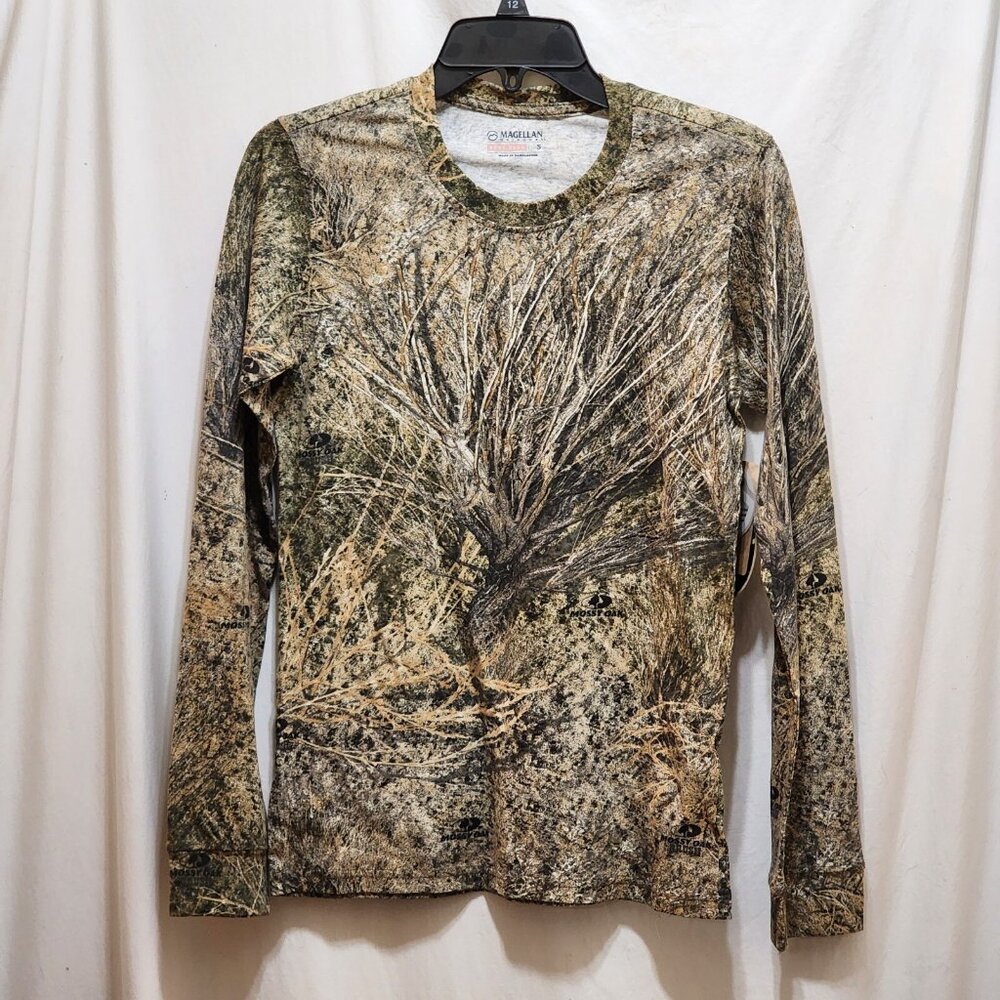 Magellan Mossy‎ Oak Brush Camouflage Hunt Gear L/S Tee Women's S New